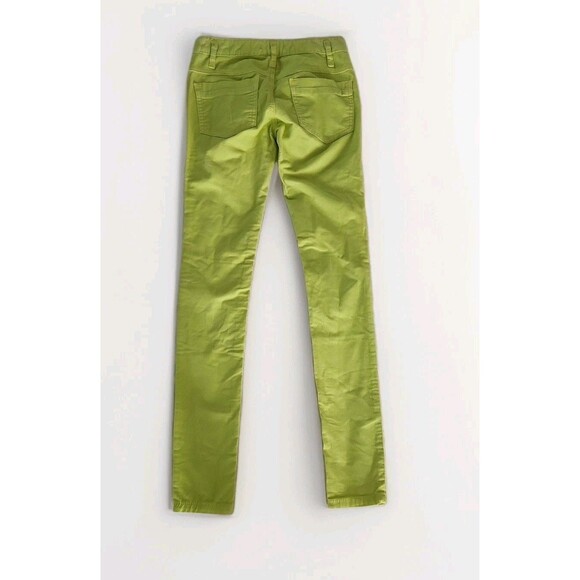 NWT ✿ FREE PEOPLE Ladies 24 Low Rise Skinny Corduroy Pants Neon Lime School - Picture 3 of 12